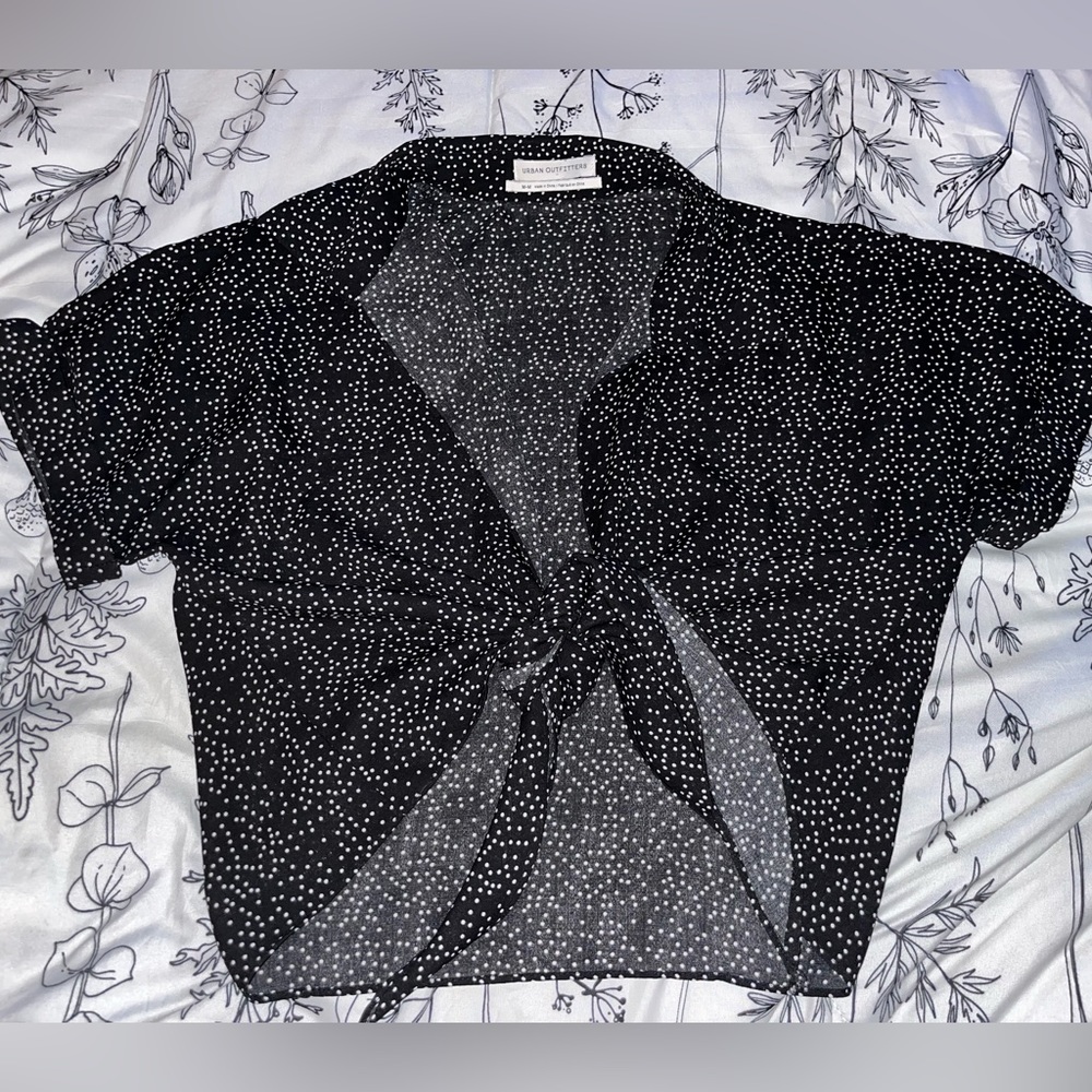 Urban Outfitters Black and Ehite Polka Dot Shirt